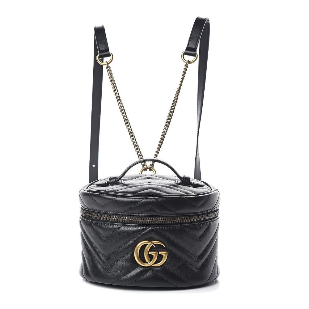 Gucci GG Marmont Matelasse Mini Backpack in Black NEW WITH DUSTBAG - Picture 2 of 14